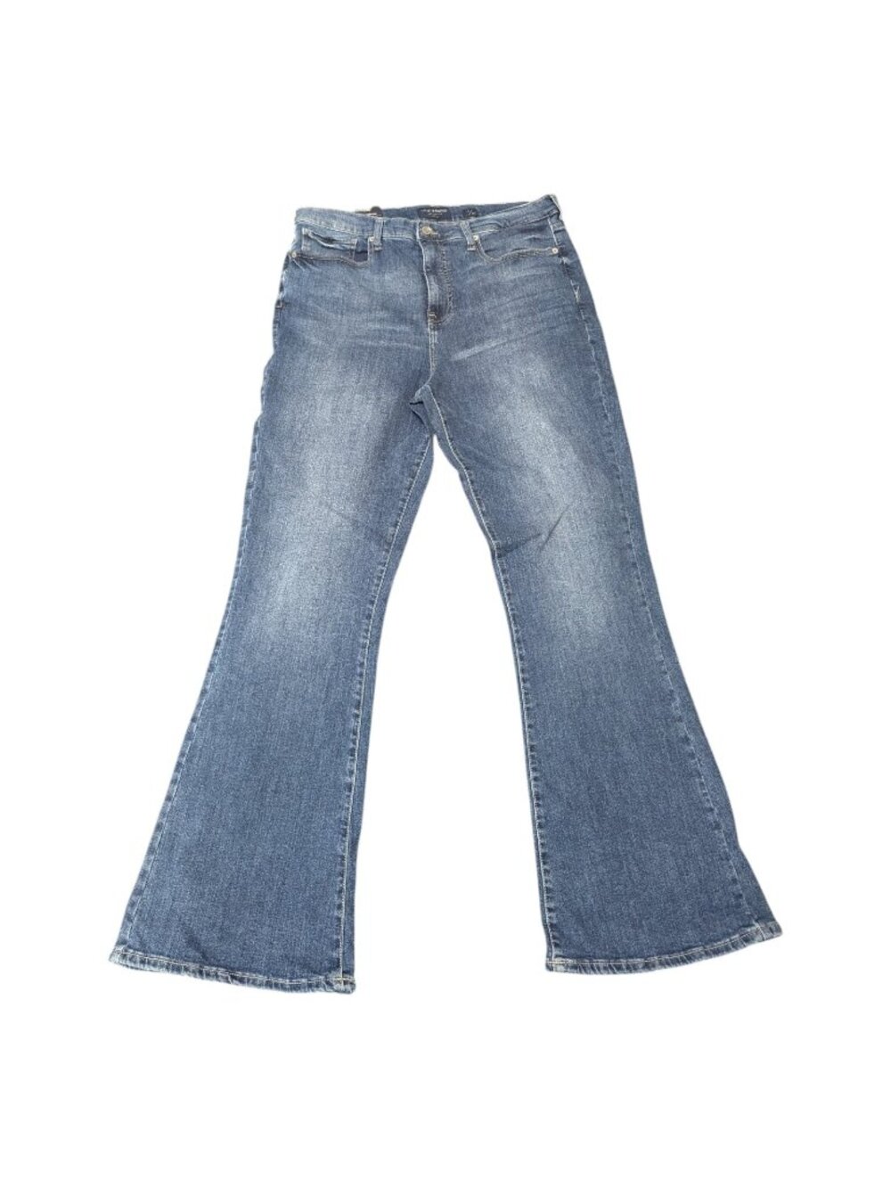 Lucky Brand High Rise Flare Jeans Womens 16 Blue Denim Two Way Stretch NEW